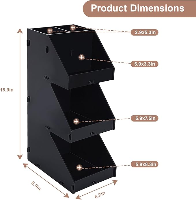 Sauce Packet Organizer, Suitable for Organizing Ketchup Packets, Condiment Packets, and Hot Sauce Pack, 3-Tier Design with Straw Holder, Easy Assembly Space-Saving Kitchen Storage, Made of Acrylic
