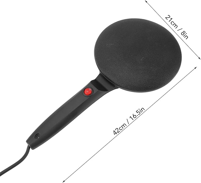 Electric Crepe Maker, Portable Crepe Maker Dipping Plate for Egg Roll Tortilla, On Off Switch, Nonstick Coating and Automatic Temperature Control (US Plug 100‑240V)