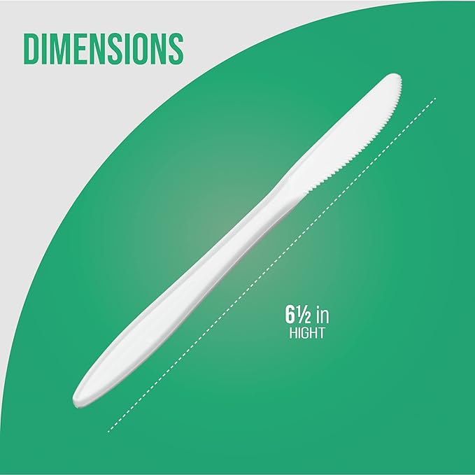 1,000 Plastic Disposable Knives Bulk Black Medium Weight Disposable Silverware Plastic Cutlery Knife