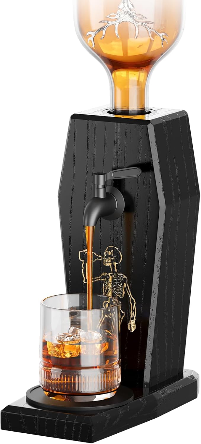 Leakproof Ash Wood Whiskey Liquor Dispenser,Novelty Alcohol Dispenser for Bourbon,Vodka, Wine and Spirits,Fun Bar Accessories for Home Bar,or Man Cave,Ideal Whiskey Gifts for Men,Father's Day