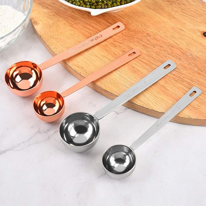 Coffee Scoops, 1 PC 15 ML (1 TPSP) 304 Stainless Steel Tablespoon Long Handle Measuring tablespoon Fits Container for Ground, Brewing, Milk Brewin (5.7inches)