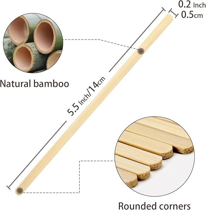 Bamboo Coffee Stirrers, 500 Count of Disposable Coffee Stir Sticks - Stir Sticks For Coffee Bar 5.5 Inch, Stir Sticks with Smooth End, Coffee Stirs for Coffee, Cocktail, Hot Drinks