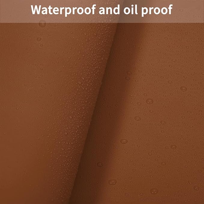 Leather Table Cover,1.8mm Thick,12x90 Inch Table Protector,Glass Table Protector,Table Sticker Cover,Desk Covers On Top of Desks.(Brown+Gray,12x90)