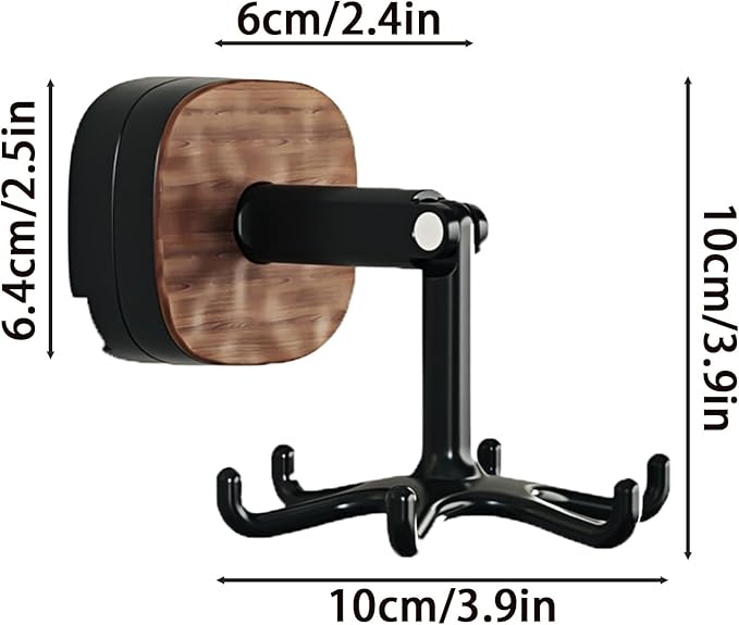 Wall Mounted Rotating Hooks with Suction Cup, Upgraded Suction Cup Hooks 360 Degrees Rotating Folding Adhesive Hooks,Multi-Hook Design for Kitchen Utensils, Tool-Free Installation (2PCS)