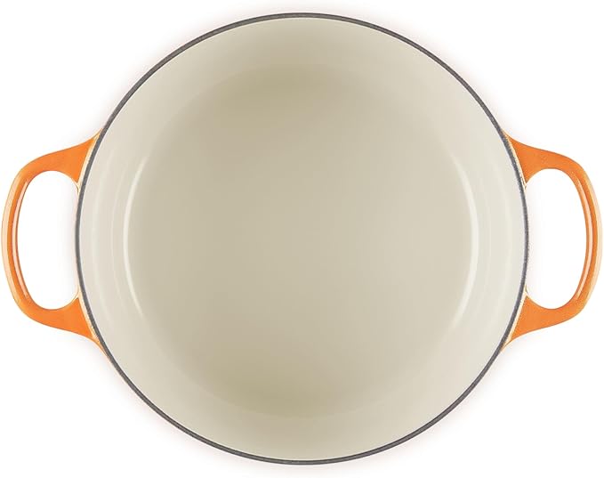 Le Creuset Enameled Cast Iron Signature Round Dutch Oven, 4.5 qt., Flamme Doree with Crucible Knob