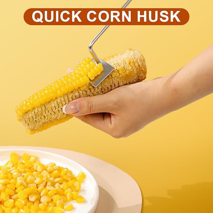 Easy Clean Stainless Steel Corn Peeler - New Corn Stripper for Home Kitchen & Restaurant Chef