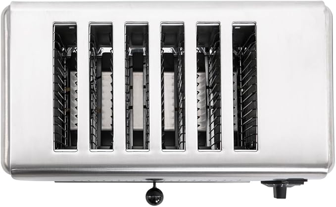 Stainless Steel 6 Slice Toaster, Electric Bread Baking Machine Commercial Toaster with Crumb Tray and Timer Bread Toasters for Home Kitchen Restaurant Bakery (3 Modes/1650W)