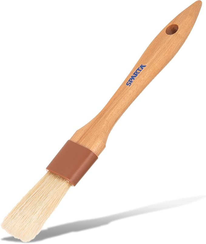 SPARTA Chef Series Basting Brush, Flat Boar Bristle Pastry Brush for Cooking and Baking, 1" Wide, 12 Count