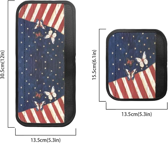 Fourth of July Decor Refrigerator Door Handle Covers Set of 6 Kitchen Electrical Appliances Handle Protector Anti-Slip Fridge Microwave Oven Decor Home Accessories, American Flag Butterfly