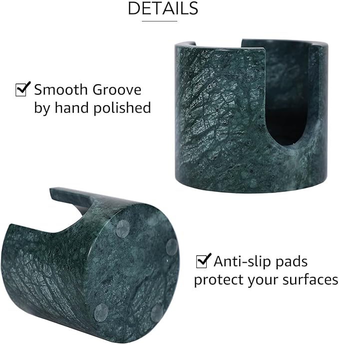 JIMEI Travertine Marble Sponge Holder for Kitchen Counter - Natural Stone Dish Drying Rack, Sponge Caddy for Sink Organizer - Durable & Stylish Kitchen Decor (India Green Marble)