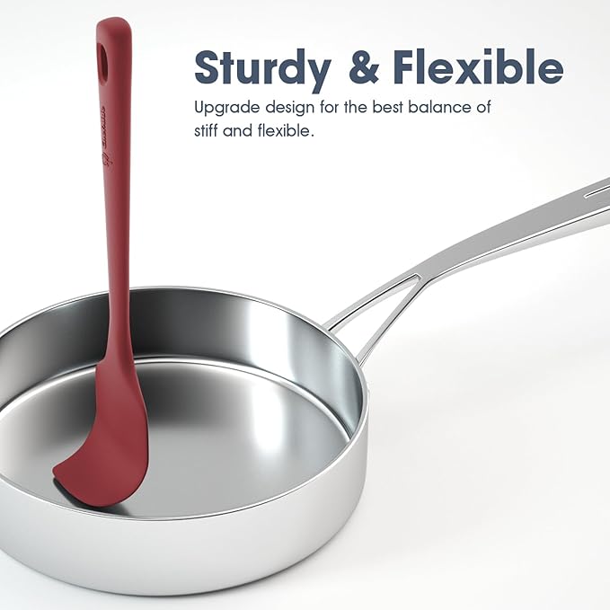 5 Pieces Silicone Spatula Set, Food Grade Rubber Spatula, Upgrade Strong Handle with Ergonomic Grip, Heat Resistant Up to 600°F for Nonstick Cookware, Cooking Colorful Series