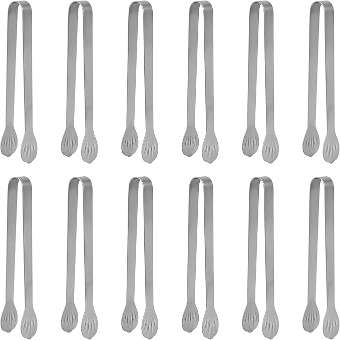 Serving Tongs Kitchen Tongs,Buffet Tongs, Stainless Steel Food Tong Serving Tong,small tongs12 Pack (5 Inch(12 pack))