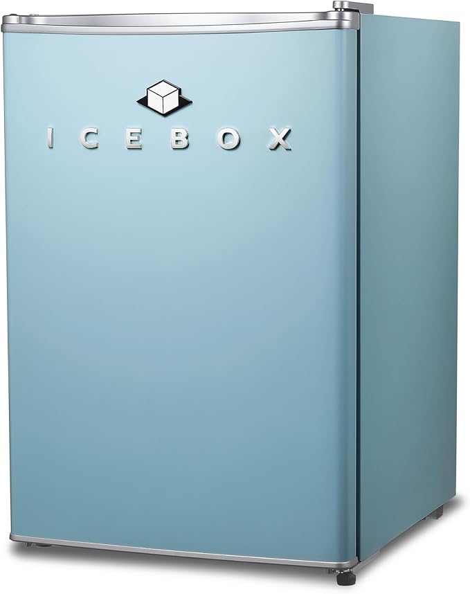 ICEBOX 2.5 Cu. Ft. Compact Refrigerator, ENERGY STAR Certified Small Refrigerator, Single Door Mini Fridge with Chiller Compartment, R600a Refrigerant, IBCR25SLT, Slate Blue