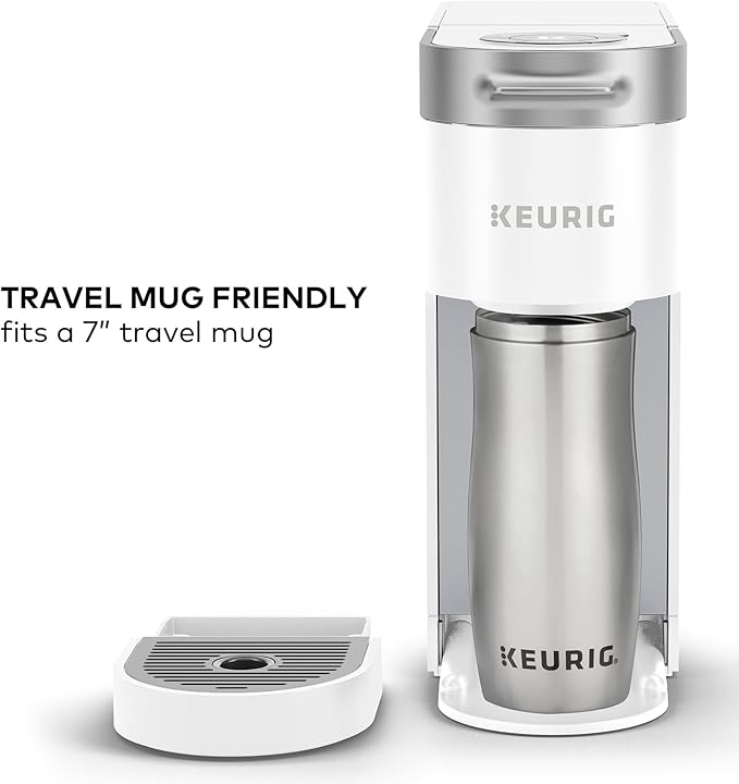 Keurig K-Slim Single Serve K-Cup Pod Coffee Maker, Multistream Technology, 3 Brew Sizes, Slim and Sleek Design, 46oz Removable Reservoir, White