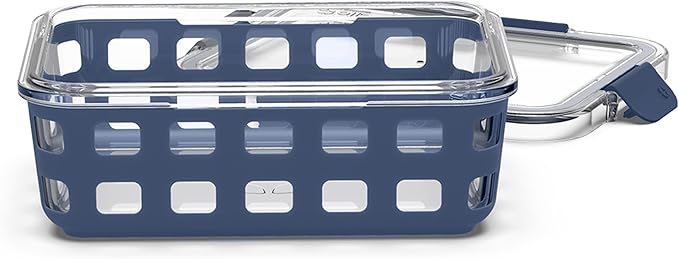 Ello Duraglass Meal Prep Container- Glass Food Storage Container with Silicone Sleeve and Airtight BPA-Free Plastic Lid, Dishwasher, Microwave, and Freezer Safe