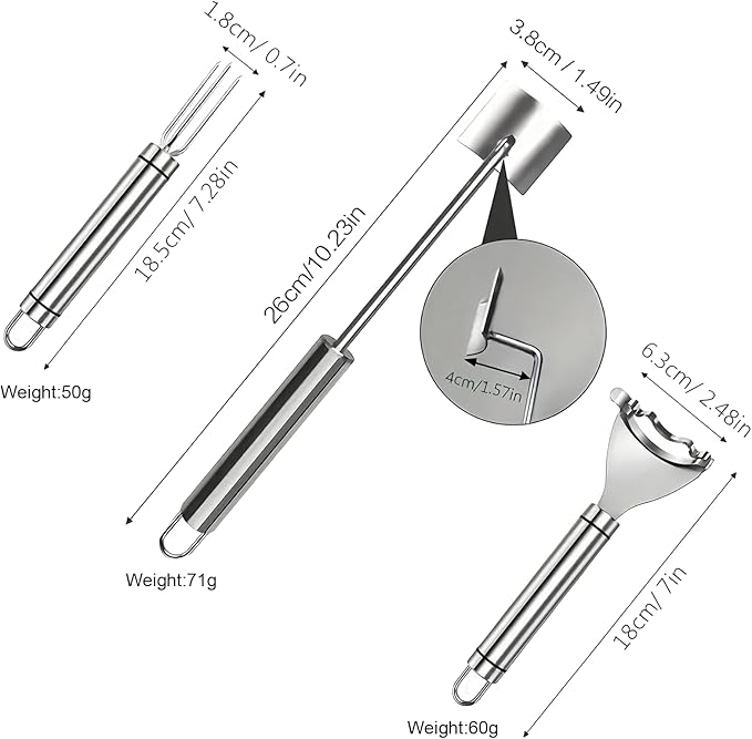 3 Pcs Upgraded Stainless Steel Corn Kitchen Tool set Corn Peeler, Corn Stripper and Corn Holder, The Ideal Gadget for Corn on the Cob in 3 Seconds BCMON