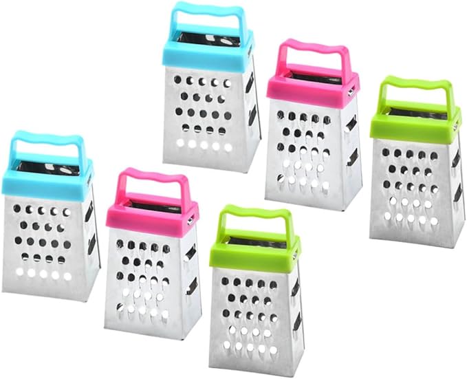 PRETYZOOM 24pcs Mini Cheese Grater Stainless Steel Grater Garlic Slicer Handheld Fruit Vegetable Cutter Easy Clean