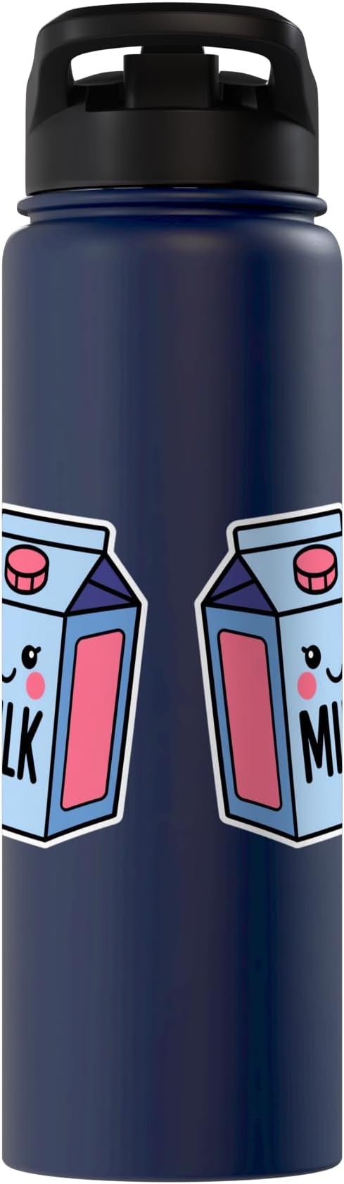 Milk Carton Kawaii Cute Smiling Milk Stainless Steel Insulated Water Bottle