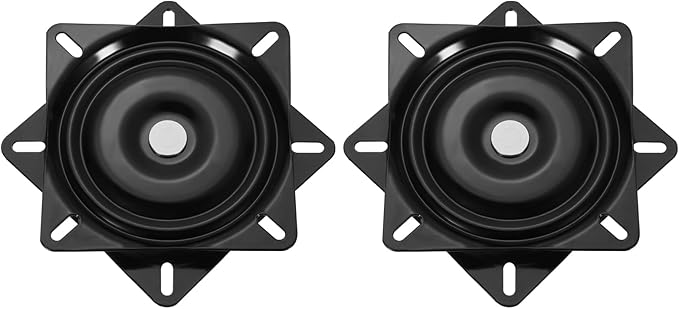 uxcell 6.5" Bar Stool Swivel Replacement, 360° Rotation Lazy Susan Turntable, Square Semi-Ball Bearing Seat Swivel Base Mount Plate for Recliner Chair or Table, Black (160x1.5mm)