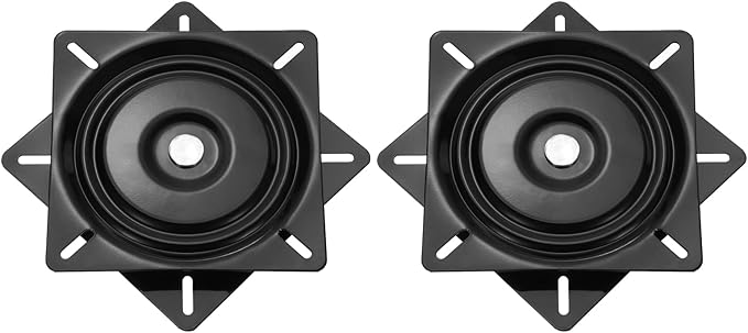 uxcell 8" Bar Stool Swivel Replacement, 360° Rotation Lazy Susan Turntable, Square Ball Bearing Seat Swivel Base Mount Plate for Recliner Chair or Table, Black (200x1.5mm)