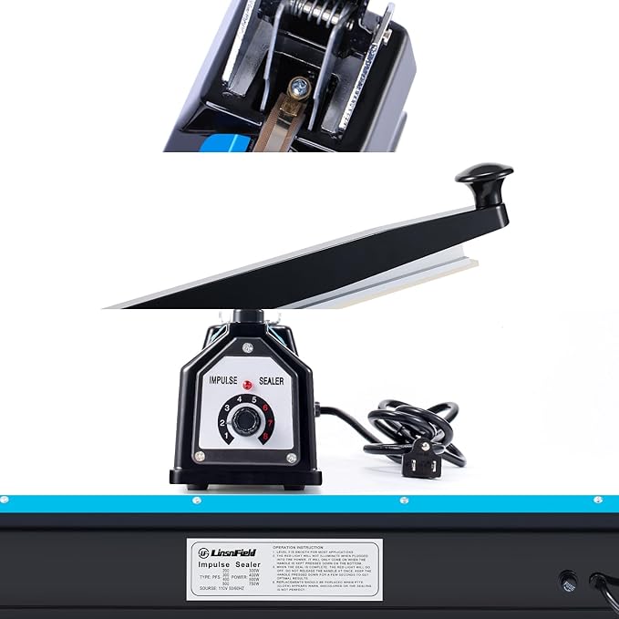 Sealer Pro - 20 inch - 5mm Sealing Width - Impulse Heat Sealer Most Heavy Duty for Strong, Secure Sealing for Long Term Food Storage, Black
