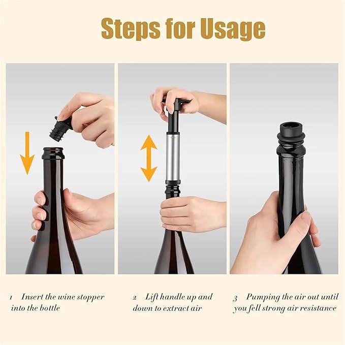 Wine Stopper 4 SET Wine Stopper With Vacuum Pump Home Barware Sealing Preserver