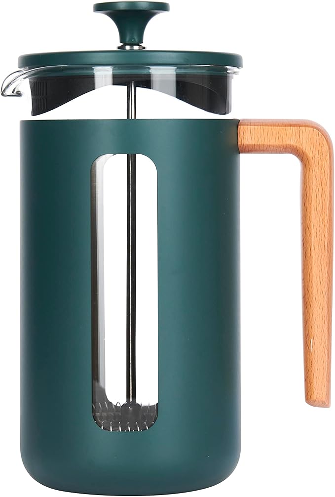 La Cafetière Pisa Stainless Steel Cafetière, 8 Cup French Press, Green, Gift Boxed