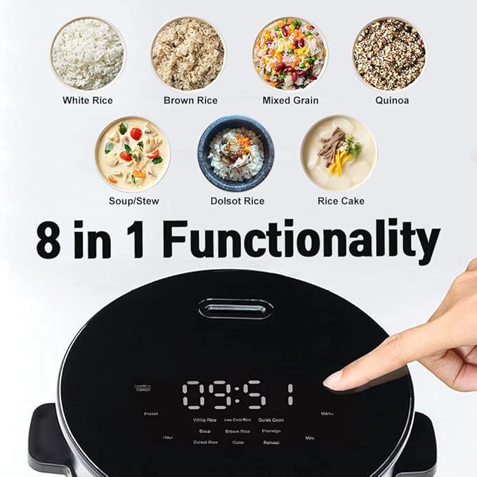 BANU Small Mini Rice Cooker Low Carb, Reduce Sugar, Keto Friendly 3 Cups Standard Capacity, 1 Cup Low-Carb Mode, Keep Warm 24 Hours Preset For White, Brown Rice, Soup, Cake (WHITE)
