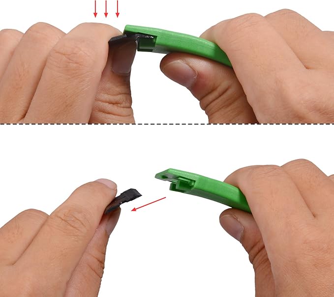 EHDIS 1.5" Plastic Razor Scraper with 10pcs Double Edged Plastic Blades for Removing Labels Stickers Decals on Glass Windows (Green)