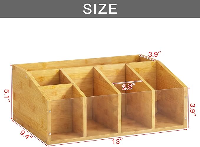 Coffee Station Organizer Condiment Organizer for Countertop Farmhouse Coffee Caddy with Removable Dividers Small Cute Office Bar Accessories for Tea Bags, Pods, Syrup, Cups, and Stirrer