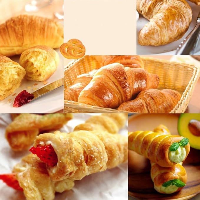 Non-stick Cream Horn Molds Stainless Steel, FantasyDay 5 inch Large Size Cannoli Tubes Kit Pack of 20 Baking Cones Pastry Roll Horn Croissant Mold - Christmas Anniversary Free Standing Cone Shape