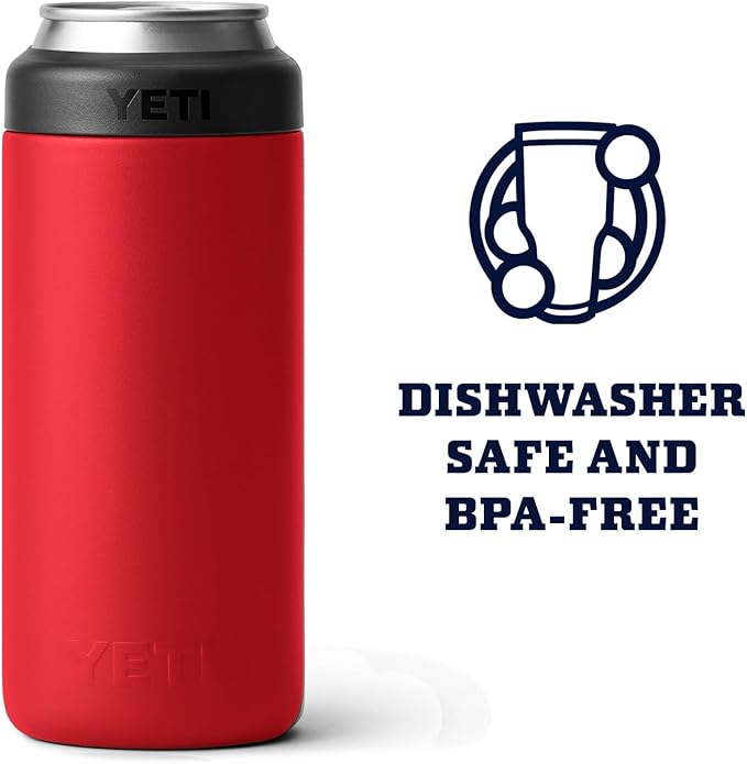 YETI Rambler 12 oz. Colster Slim Can Insulator for the Slim Hard Seltzer Cans, Rescue Red (NO CAN INSERT)
