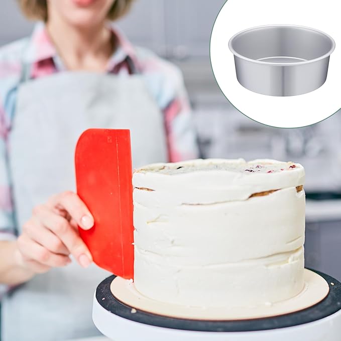 Nuenen 6 Pcs 8 Inch Round Cake Pans Aluminum Round Mold Smash Cake Baking Cheesecake Pans for Home Party Baking Supplies