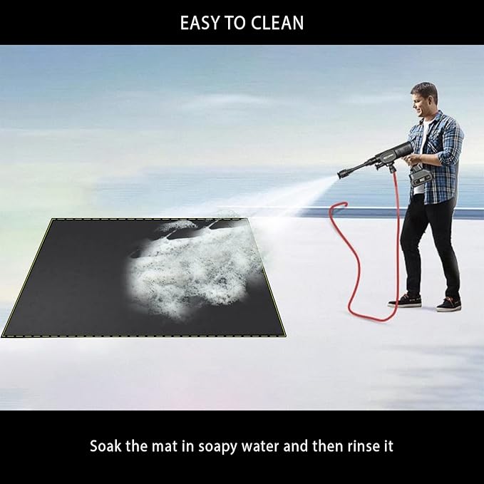 Under Grill Mat for Outdoor Grill Deck Patio Protector,48''x30'' Large Silicone Fireproof Waterproof Oil-proof Fire Pit Mat BBQ Floor Matt Pad