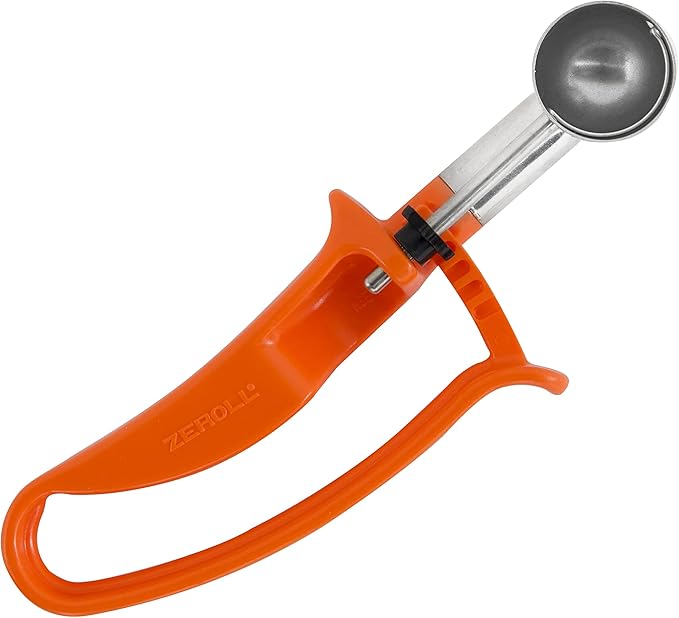 Zeroll 2100 Universal Standard Length EZ Disher Food Portion Control Scoop Designed for Right or Left Hand Use Dishwasher Safe NSF Approved, 1 3/26-Inch, Orange