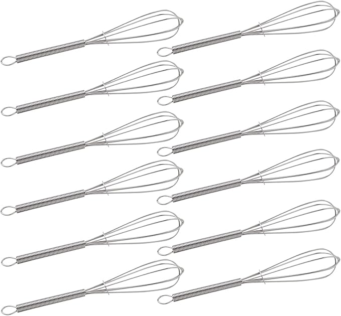 CHuangQi 5 Inch Endurance Stainless Steel Mini Whisk/Egg Beater, Set of 12