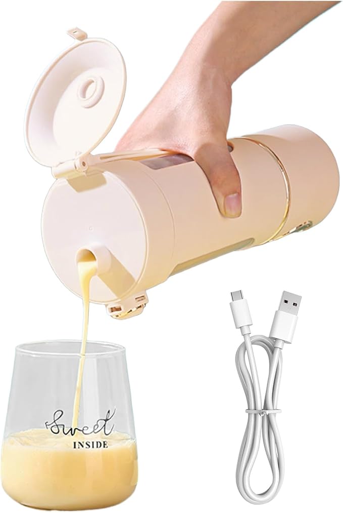 Electric Blender Cup - 700ml USB Rechargeable Fruit Mixer | Electric Vegetable Juicer - for Women Men Teens Adults Kitchen Gym Travel Dormitory Apartment Hotel School