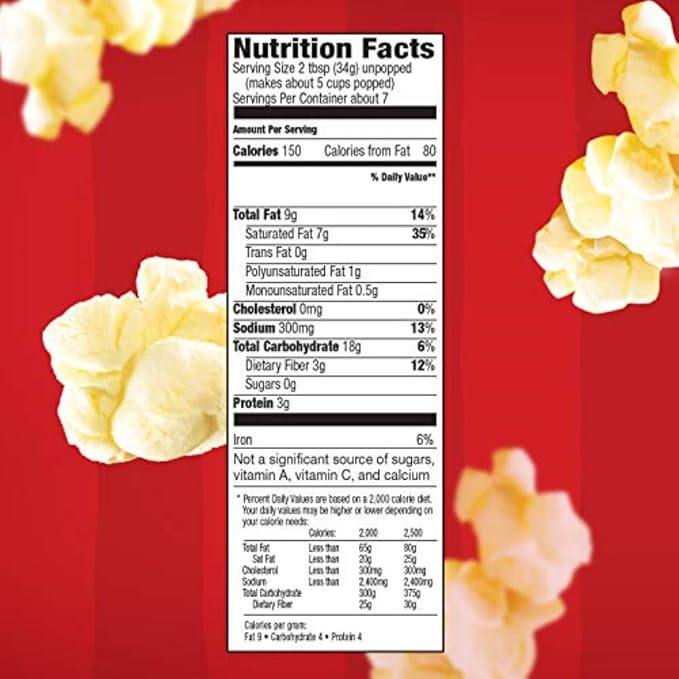 Orville Redenbacher's All-In-One Popcorn Kit, with Kernels, Coconut Oil & Salt, for 6oz. Popcorn Machine, 8oz. (Pack of 36)