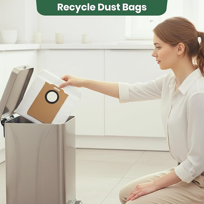 14 Pack MS1 MAX Dust Bags Compatible with MONSGA MS1 MAX Robot Vacuum Bags 3L Large Capacity Heavy Duty Bags for Home Vacuum