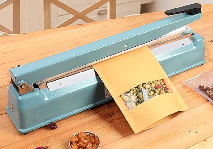16 inch Manual Impulse Bag Hand Heat Sealer Machine, Bag Sealer Heat Sealing Closer Tool Poly Tubing Plastic Bag, 2 Free Replacement Kit