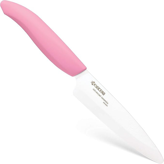 Kyocera Ceramic Revolution 4.5-inch Utility Knife, Pink Handle, White Blade