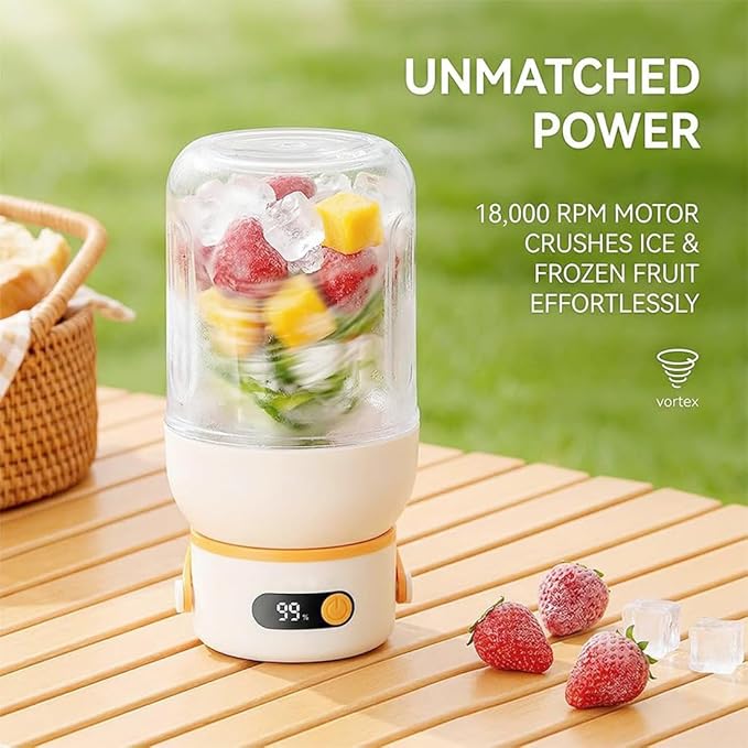 Portable Electric Juicer Cup with Zero Cord Hassle, USB-C Rechargeable Electric Blender with 18000 RPM Motor, Portable Wireless Juicer Cup for Home, Gym, Office and Outdoor (1000ml 1pc)