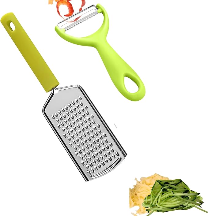 Apple Peeler:Pear Fruit Vegetable Peeler,Manual peeler for Peeling Apples, Pears, Cucumber;Garlic Carrot Potato Cheese Zester Grater, Essential Kitchen Tool(2-Pack) (green)