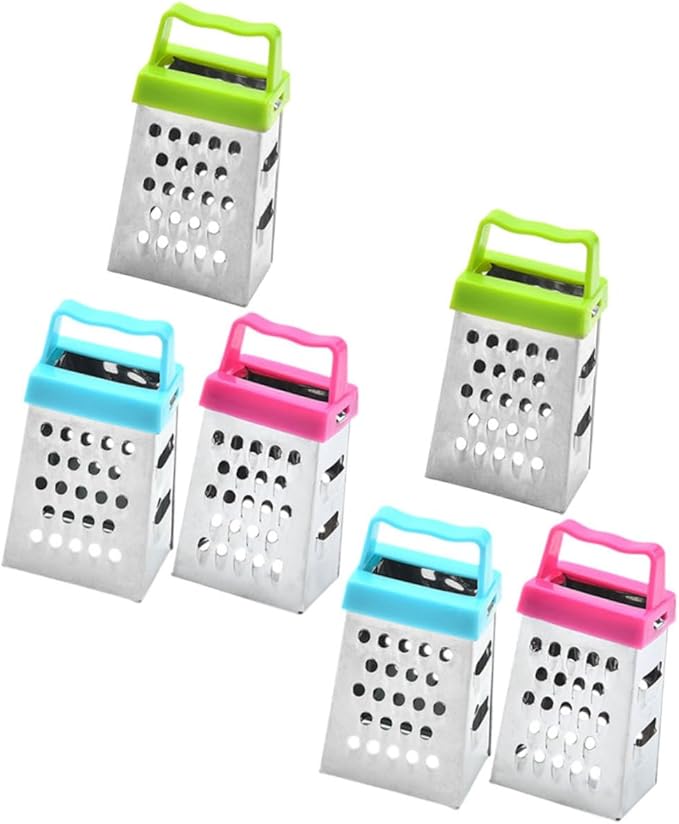 PRETYZOOM 24pcs Mini Cheese Grater Stainless Steel Grater Garlic Slicer Handheld Fruit Vegetable Cutter Easy Clean