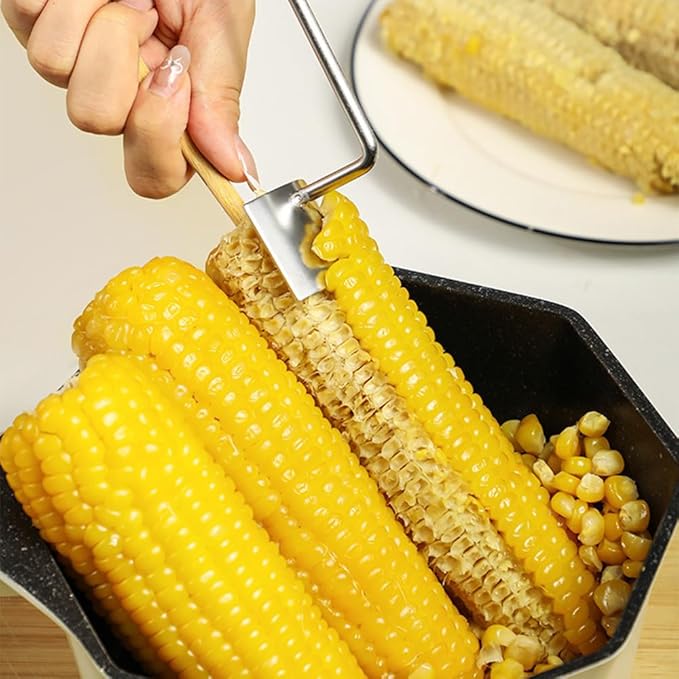 Easy Clean Corn Cob Peeler, 2024 New Corn Peeler for Corn On The Cob Corn Cob Stripper Corn on the Cob Remover, Stainless Steel Corn Stripping Tool for Home Kitchen, Restaurant Chef (3)