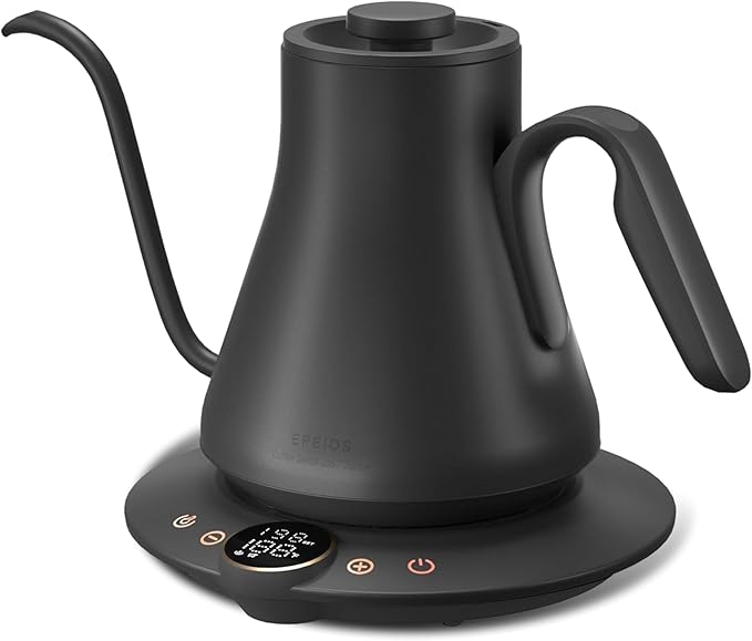 INTASTING Electric Kettle, Gooseneck Electric Kettle, ±1℉ Temperature Control, BPA-Free Stainless Steel Inner, Quick Heating, for Pour Over Coffee, Brew Tea, Boil Hot Water, 1500W/0.9L Dark Grey