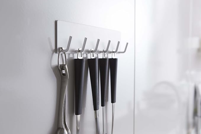 Yamazaki Industries 2437 Magnetic Kitchen Tool Hook Plate, White