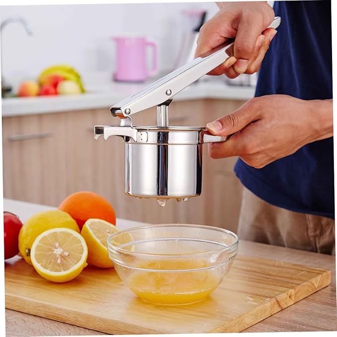 LIFKOME Manual Citrus Juicer Long Handle 316 Stainless Steel Lemon Squeezer Heavy-Duty Lemon Press for Fresh Juice for Home and Kitchen Use