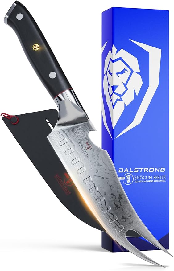 Dalstrong Pitmaster BBQ & Meat Knife - 6.5 inch - Shogun Series ELITE - Forked Tip & Bottle Opener - Japanese AUS-10V Super Steel - G10 Handle - Razor Sharp Kitchen Knife - w/Sheath