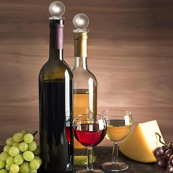 Glass Ball Bottle Stoppers 24Pcs High Polymer Dispenser Stoppers for Perfume and Wine Bottles Portable Sealed Caps for Home Kitchen Use